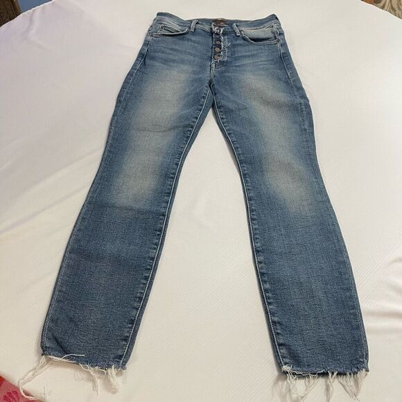 MOTHER The Fly Cut Stunner Ankle Fray Denim Jeans Size 26 - Picture 1 of 10